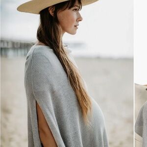 Grey Scalloped Cocoon by We are Amma Nursing Cover